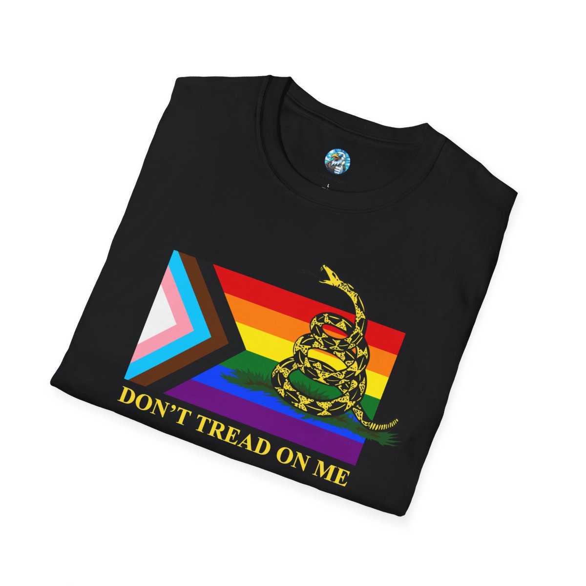 Progress Pride Flag - Don't Tread On Me - T-Shirt