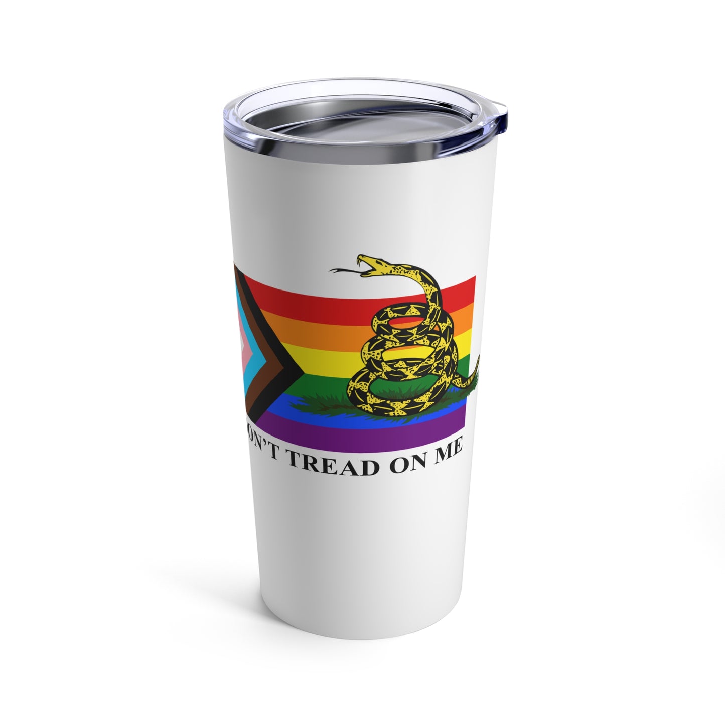 Progress Pride Flag - Don't Tread On Me - Tumbler 20oz