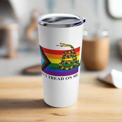 Progress Pride Flag - Don't Tread On Me - Tumbler 20oz