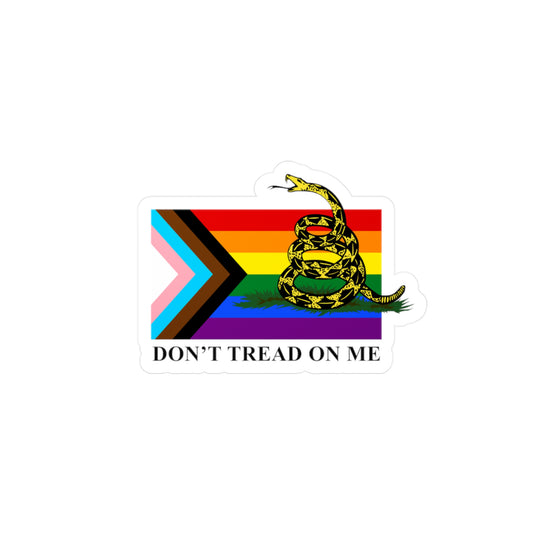 Progress Pride Flag - Don't Tread On Me - Kiss-Cut Vinyl Decals