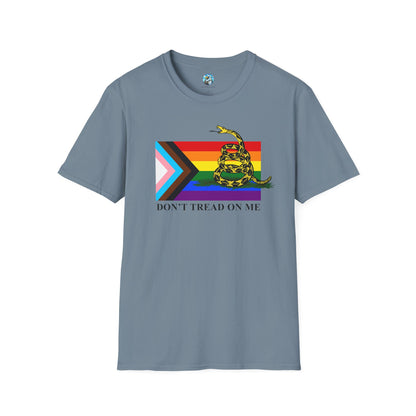 Progress Pride Flag - Don't Tread On Me - T-Shirt