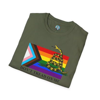 Progress Pride Flag - Don't Tread On Me - T-Shirt