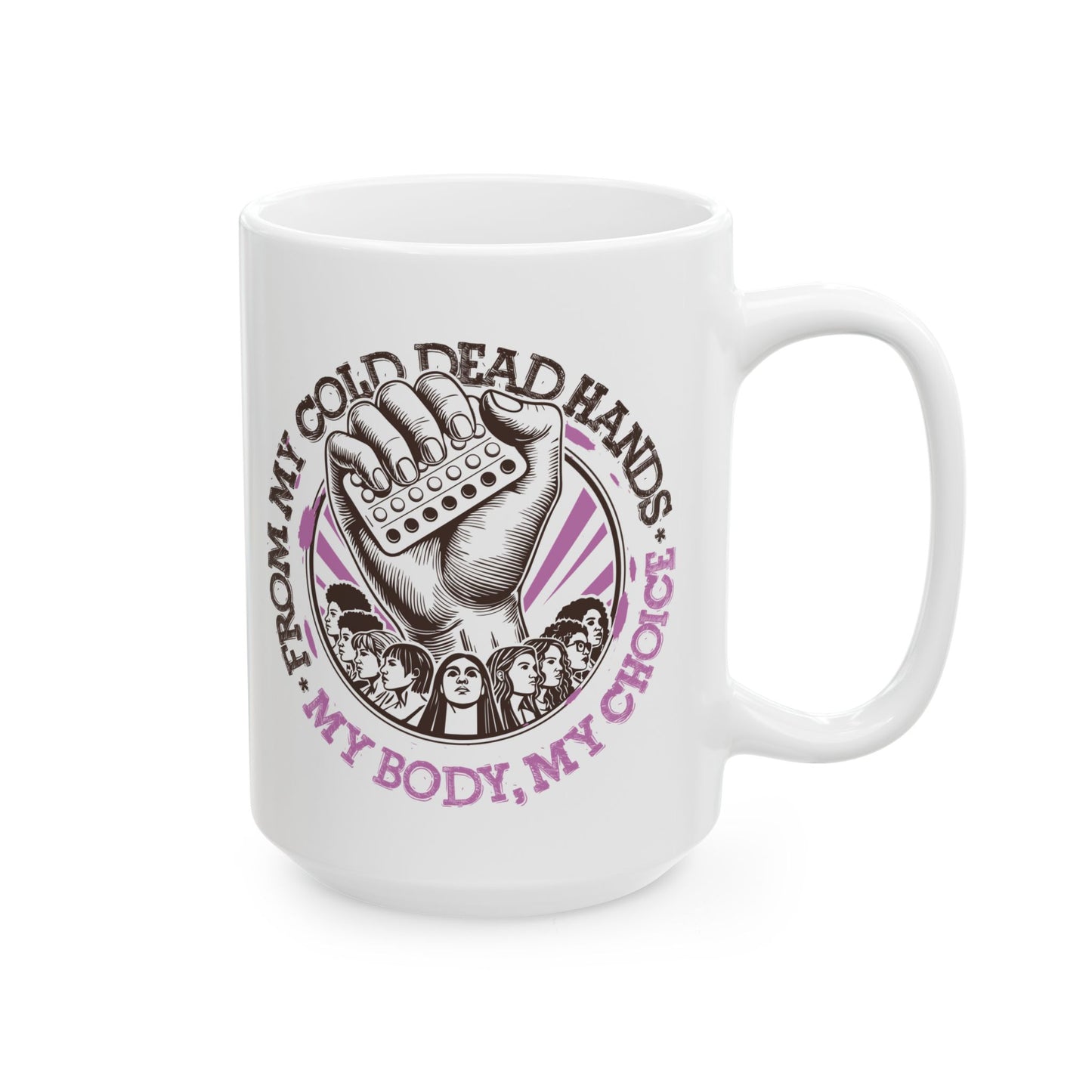 My Body My Choice Ceramic Mug, Black And Purple (11oz, 15oz)