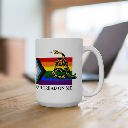 Progress Pride Flag - Don't Tread On Me - Mug (11oz, 15oz)