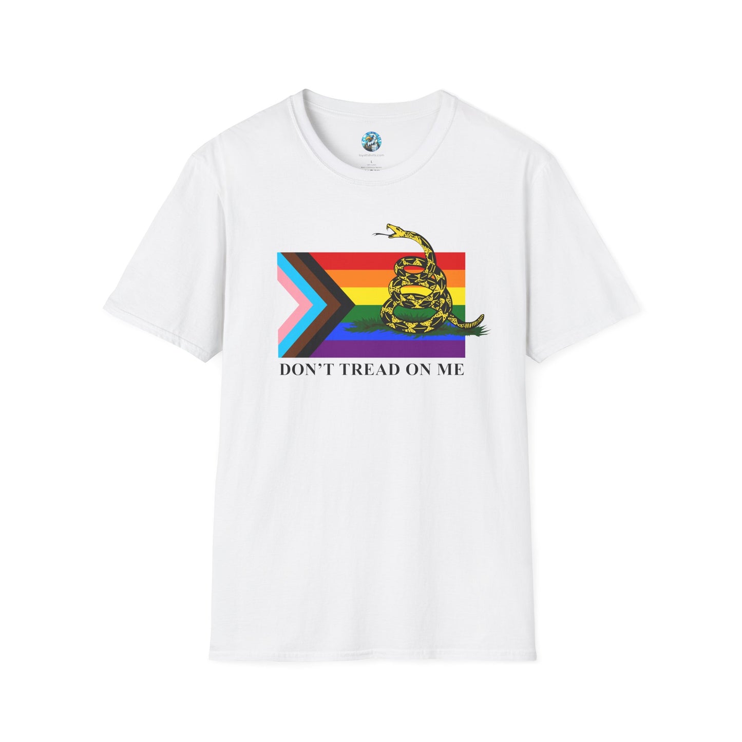 Progress Pride Flag - Don't Tread On Me - T-Shirt