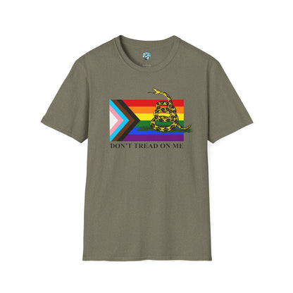 Progress Pride Flag - Don't Tread On Me - T-Shirt