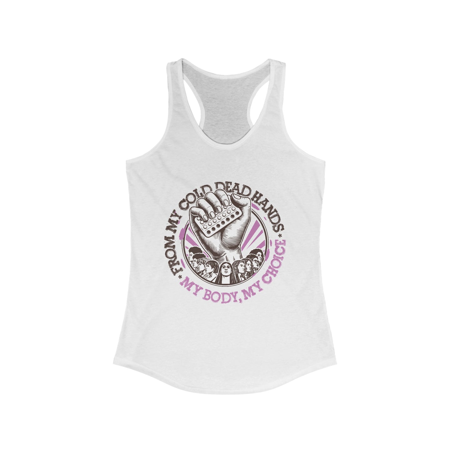 My Body My Choice Racerback Tank, Black And Purple