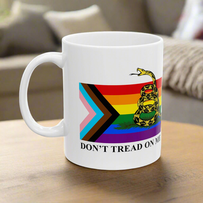 Progress Pride Flag - Don't Tread On Me - Mug (11oz, 15oz)