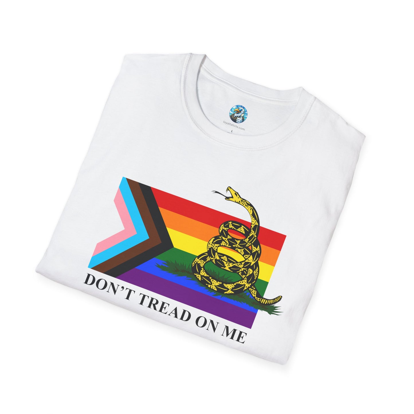 Progress Pride Flag - Don't Tread On Me - T-Shirt