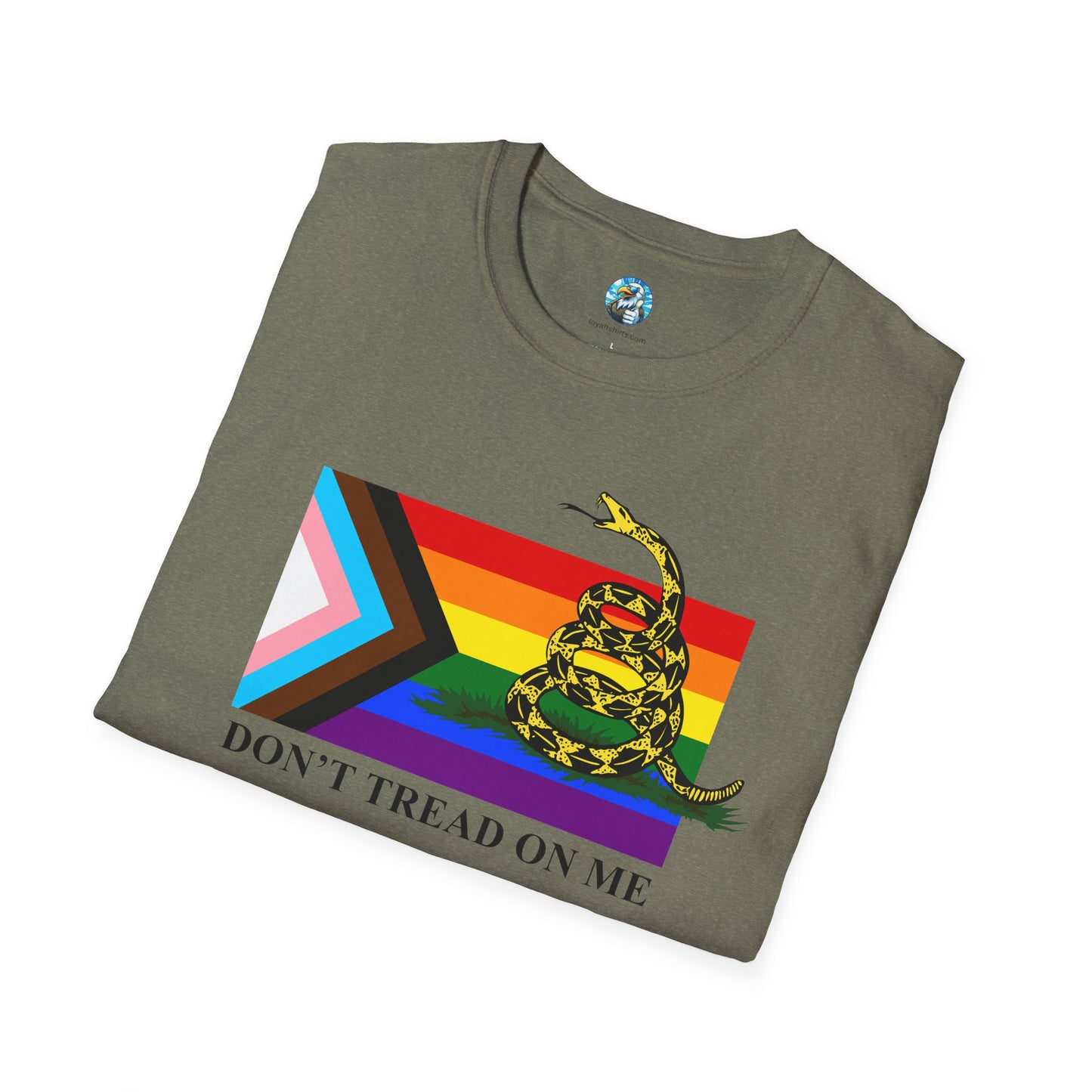 Progress Pride Flag - Don't Tread On Me - T-Shirt