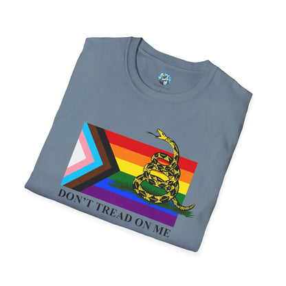 Progress Pride Flag - Don't Tread On Me - T-Shirt