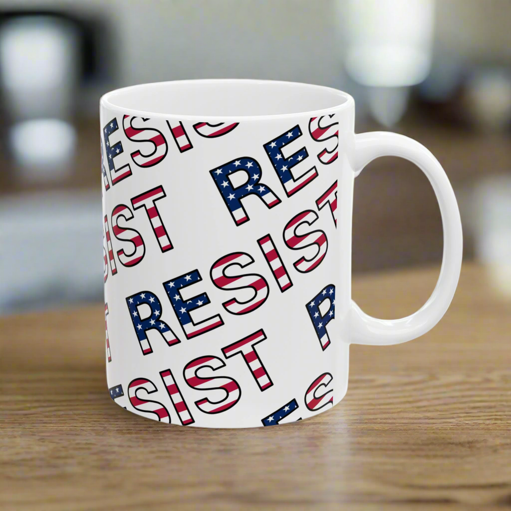 RESIST Ceramic Mug, (11oz, 15oz)