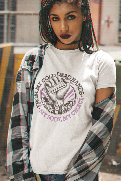 My Body My Choice Cotton Tee, Black And Purple