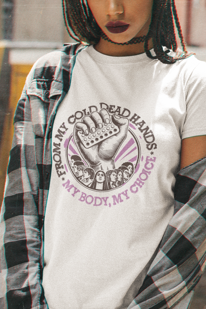 My Body My Choice Cotton Tee, Black And Purple