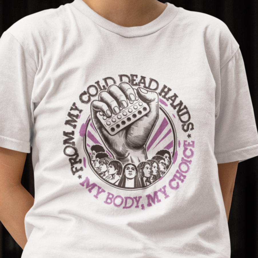 My Body My Choice Cotton Tee, Black And Purple