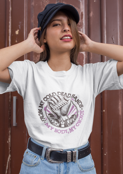 My Body My Choice Cotton Tee, Black And Purple