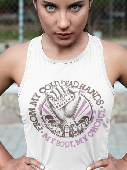 My Body My Choice Racerback Tank, Black And Purple